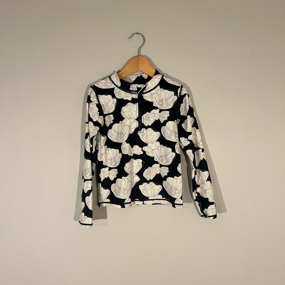 $8 ADD ON RuffleButts swim ruffle butts Black Floral Rashguard‎ zara H&M